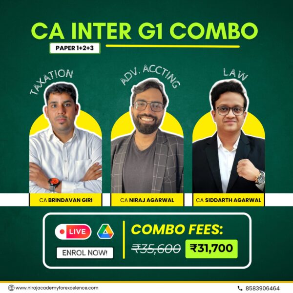 CA Intermediate  Group 1 Combo Advanced Accounting & Taxation & Law (Jan'26/May'26)