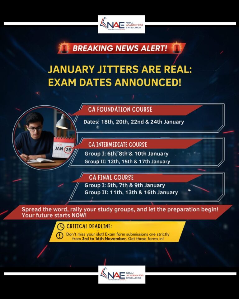 Exam dates announced for January courses.