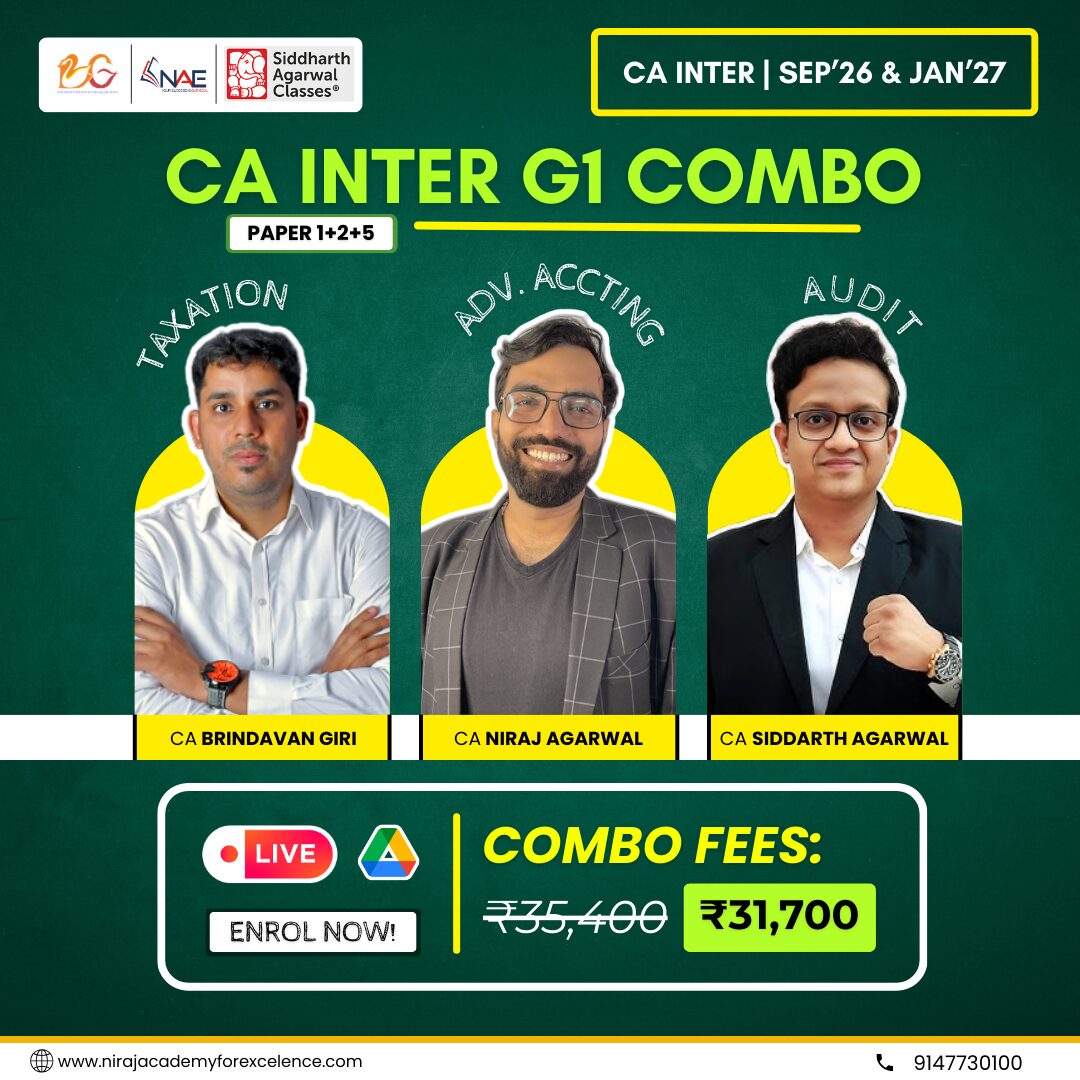 CA Intermediate Combo Advanced Accounting & Taxation & Audit (Jan'26 / May'26)