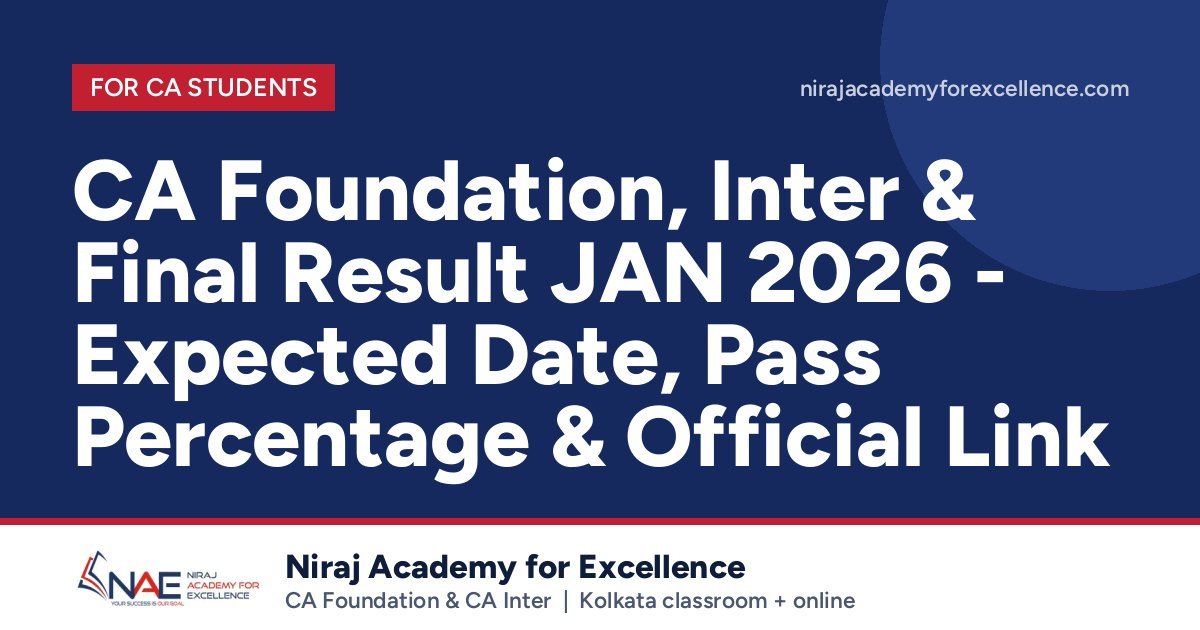 🧾 CA Foundation, Inter & Final Result JAN 2026 – Expected Date, Pass Percentage & Official Link